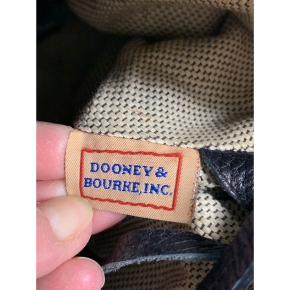 DOONEY & BOURKE Leather Black Bowler Pebble Handbag Purse Vtg - Picture 14 of 16